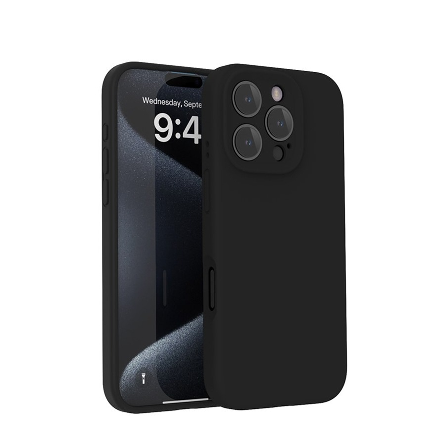 iPhone 16 Pro Max MagSafe Silikon Case Hülle mit Kameraschutz - Schwarz