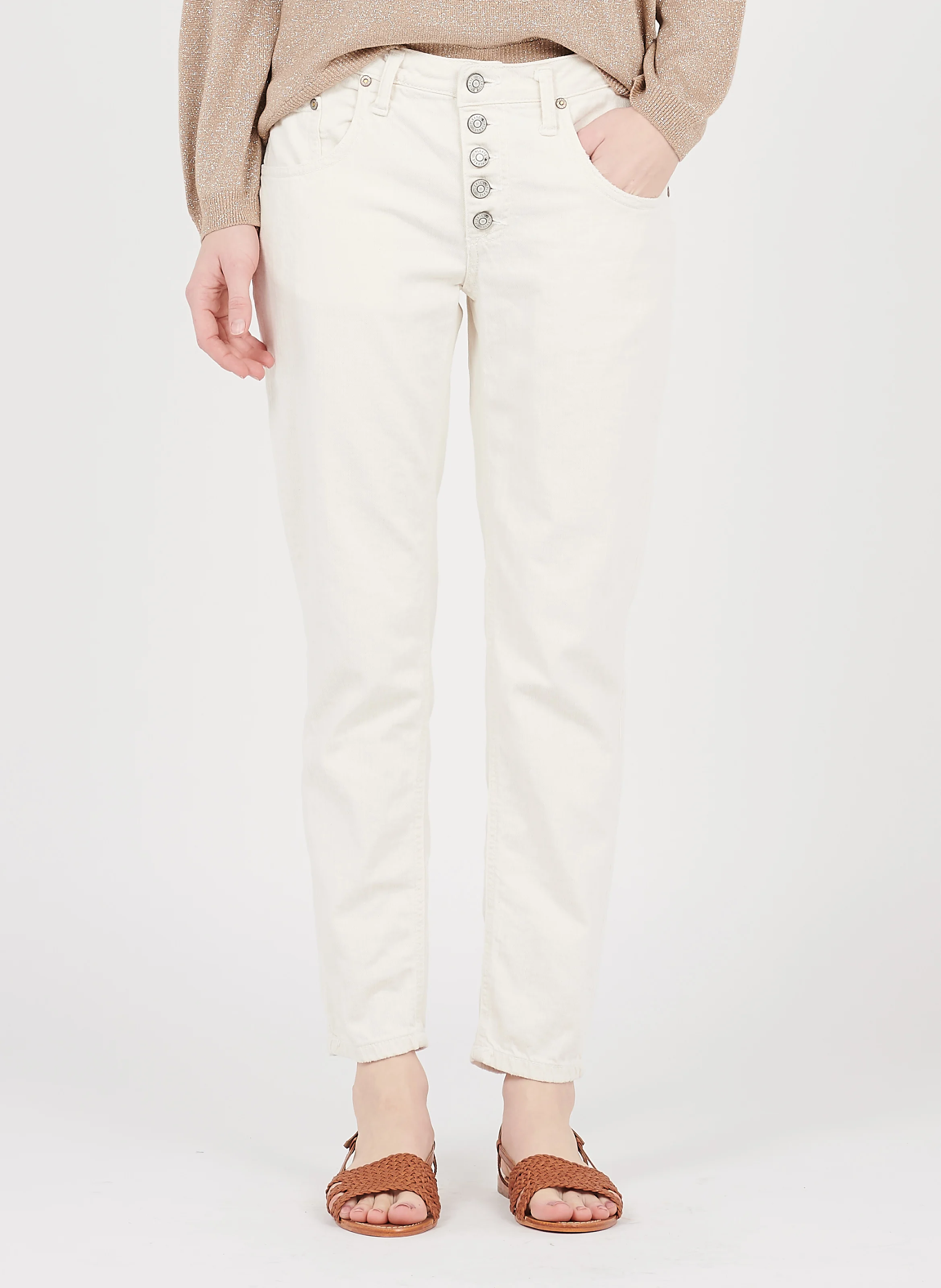 Jean boyfriend taille normale | Blanc