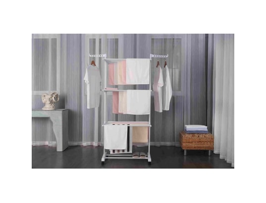HERZBERG - Séchoir multifonctions 20m d'étendage blanc hg8034-wht