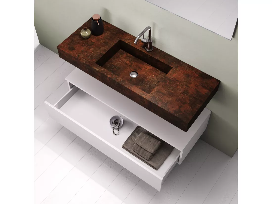 Ensemble de salle de bain 5 pièces ASTRA noir corten/blanc