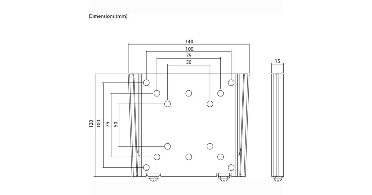 goobayTV Wall Mount Caravan FIXED (S), 13 to 27 inch wandmontage   (Zwart)