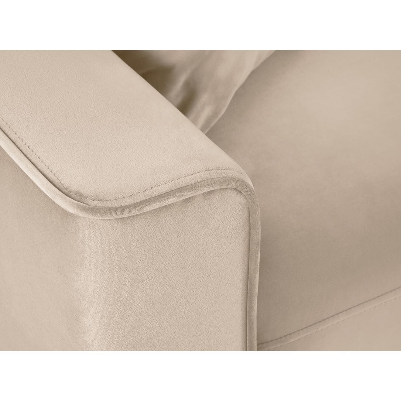 Mazzini Sofas Canapé Velours Convertible 3 places  avec Coffre Cartadera beige - 222x100x92 cm