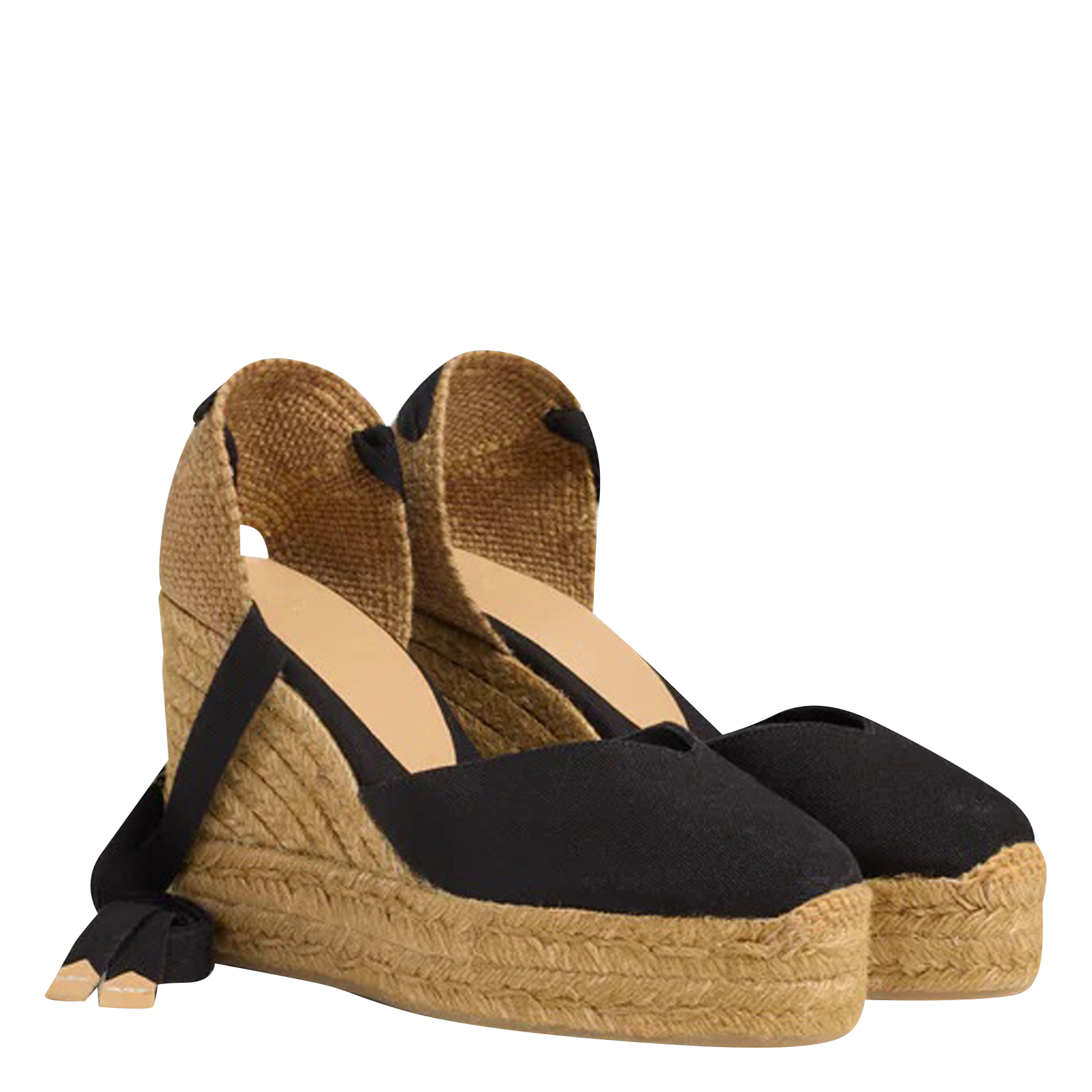 CHIARA - Espadrilles compensées en coton | Noir