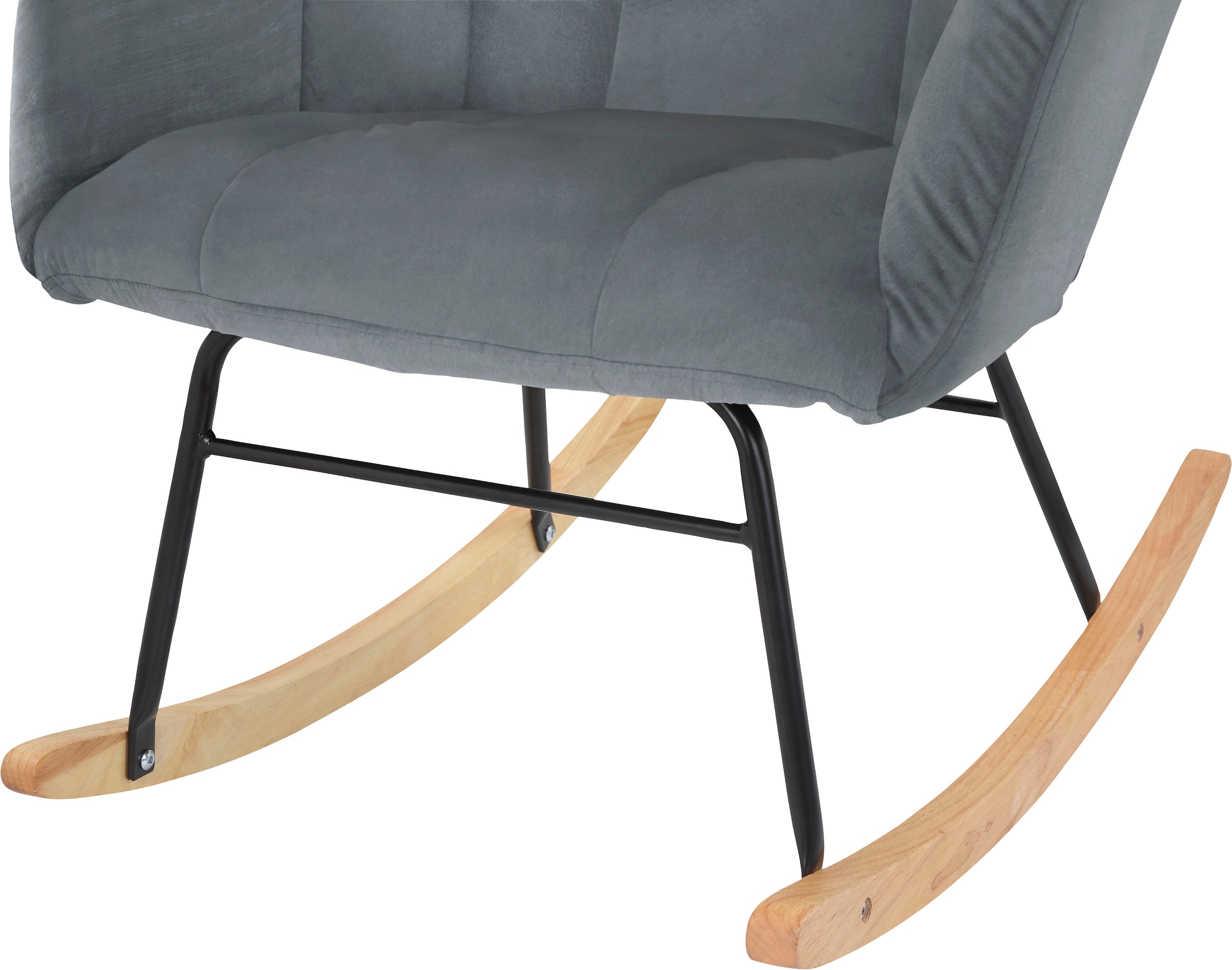 Home affaire Schaukelsessel »Anika, Ohrensessel Wohnzimmer mit Funktion,« 1 Stk. tlg. Sitz und Rücken gepolstert, Beine aus Metall und Holz, Sitzhöhe 48 cm