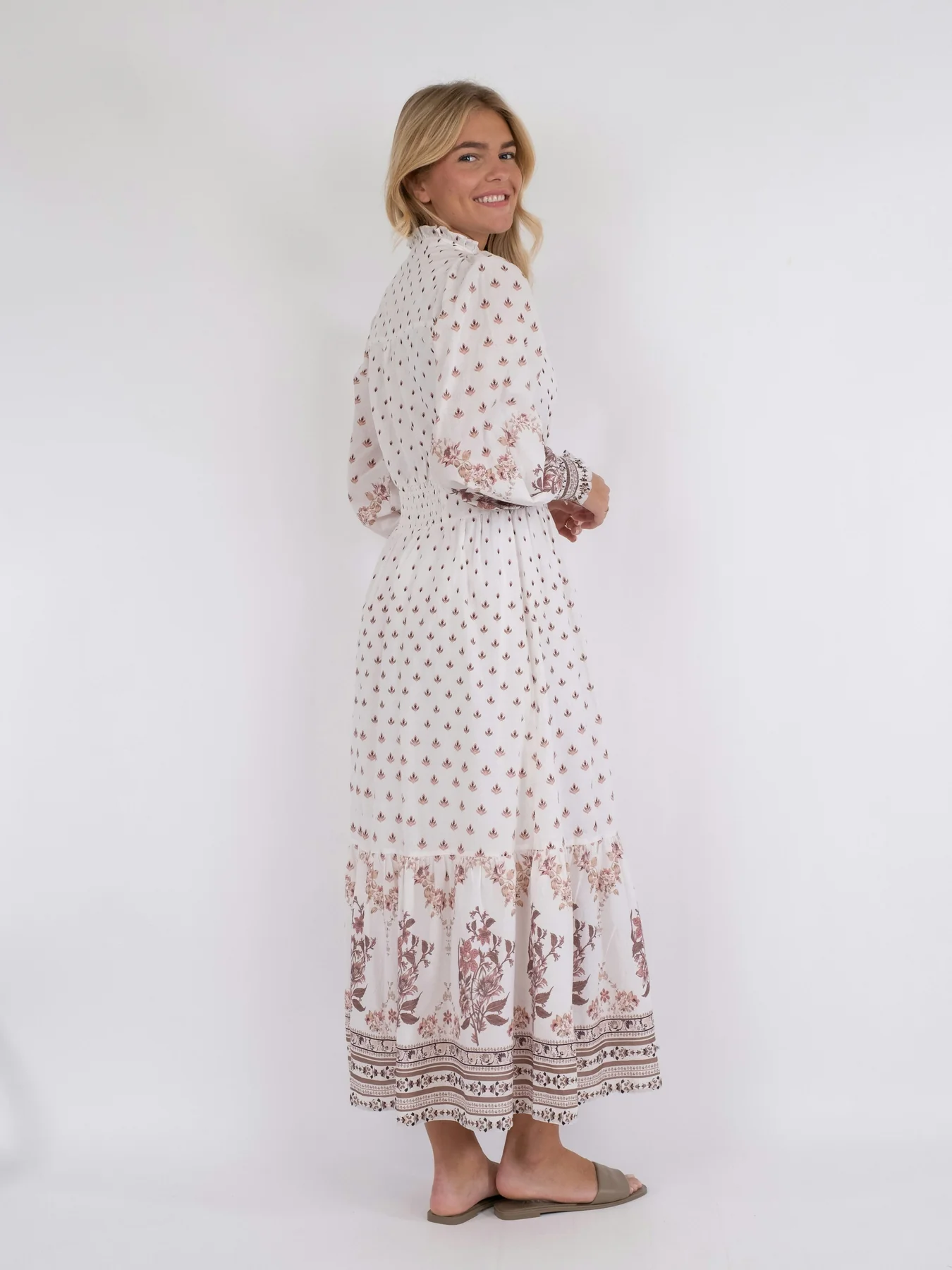 Neo Noir Anabel Floral Border Dress