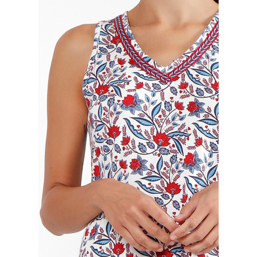 Admas - Camisón sin mangas Blue And Red azul Azul