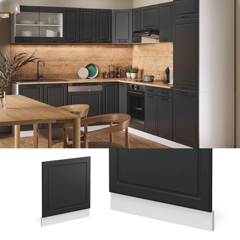 Vicco Geschirrspülerfront Blende Küchenzeile Landhaus R-Line 60 cm Anthrazit