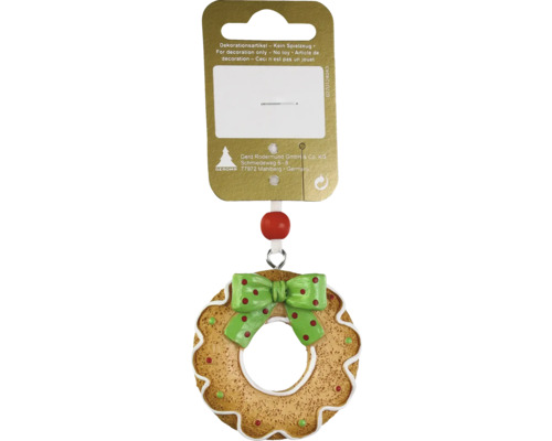 Kerstdecoratie hanger peperkoekkrans bruin