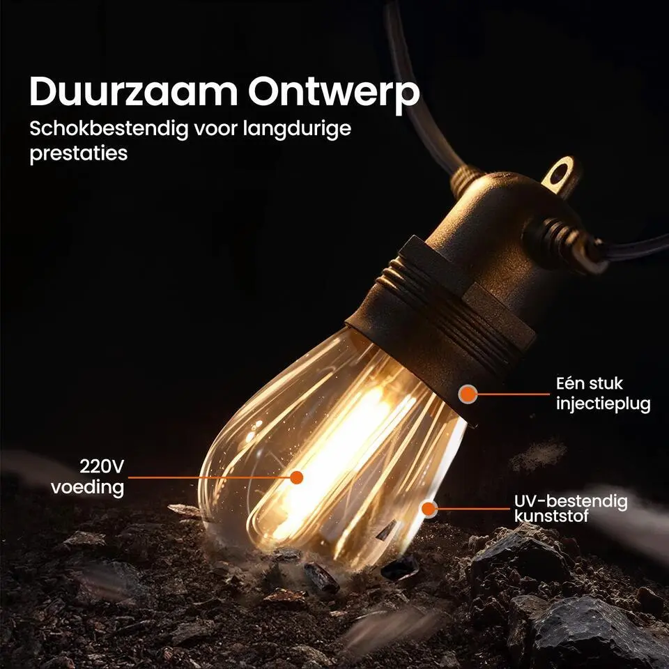 Gologi lichtsnoer buiten en binnen - Lichtslinger 5M - Tuinverlichting LED