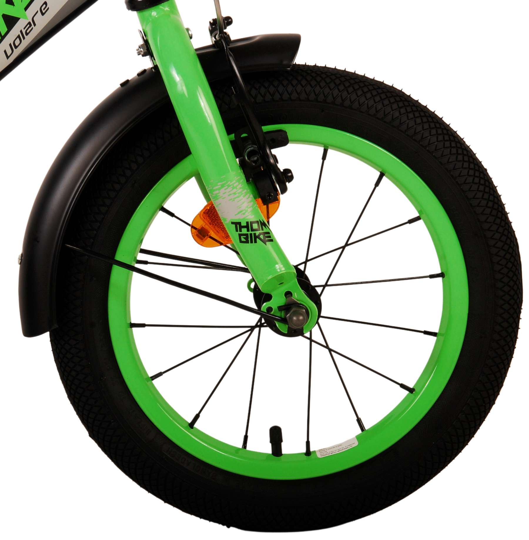 Kinderfahrrad Thombike für Jungen 14 Zoll Kinderrad in Schwarz Grün