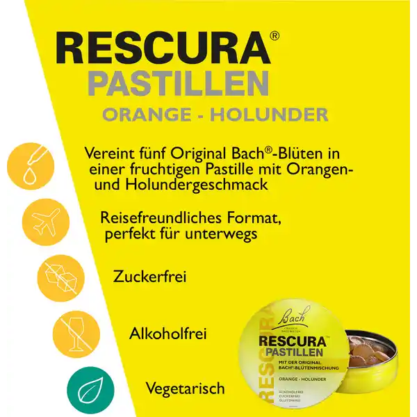 Bachblüten Pastillen Orange-Holunder