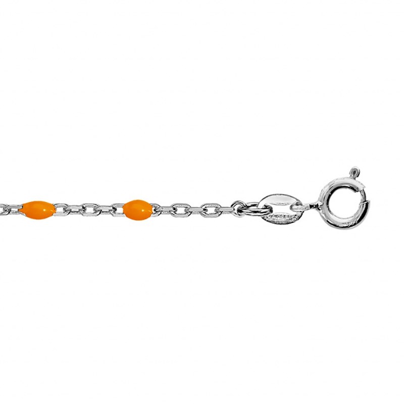 Bracelet argent - Olives orange fluo