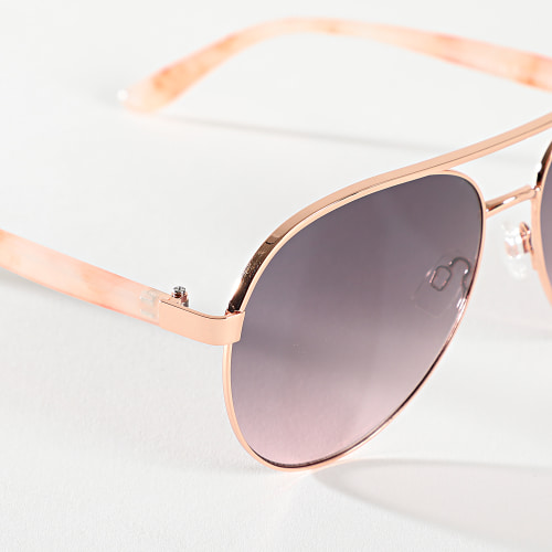 Lunettes De Soleil Doré Rose Dégradé