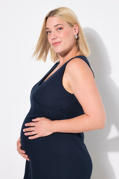 Bellieva-Kleid, Stillfunktion, Rippjersey, Wickeloptik, ärmellos