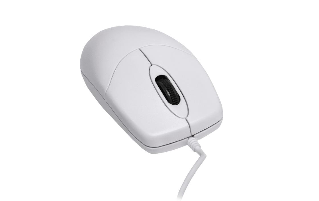 Maus AK-PMJ1OW-UV-W IP68 Washable WeissAbwaschbare PC-Maus mit mechanisch geführten Maustasten