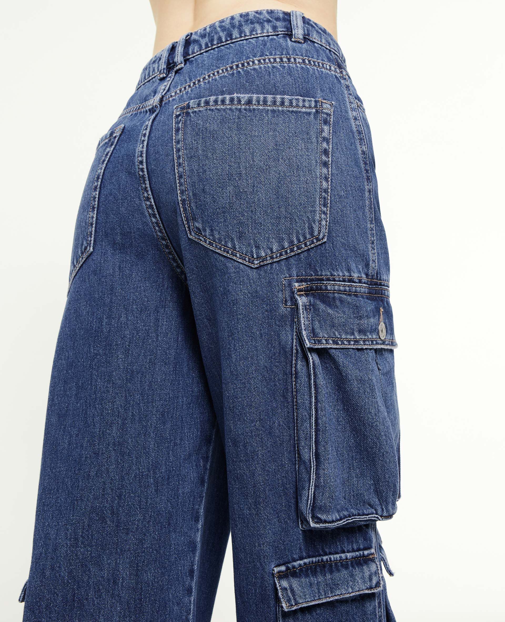Jean cargo large multipoche - Bleu