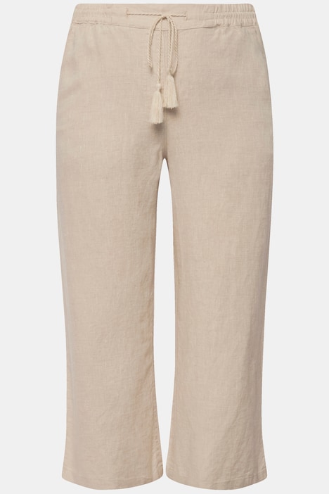 7/8-Leinenhose, elastischer Bund, natürlich kühl
