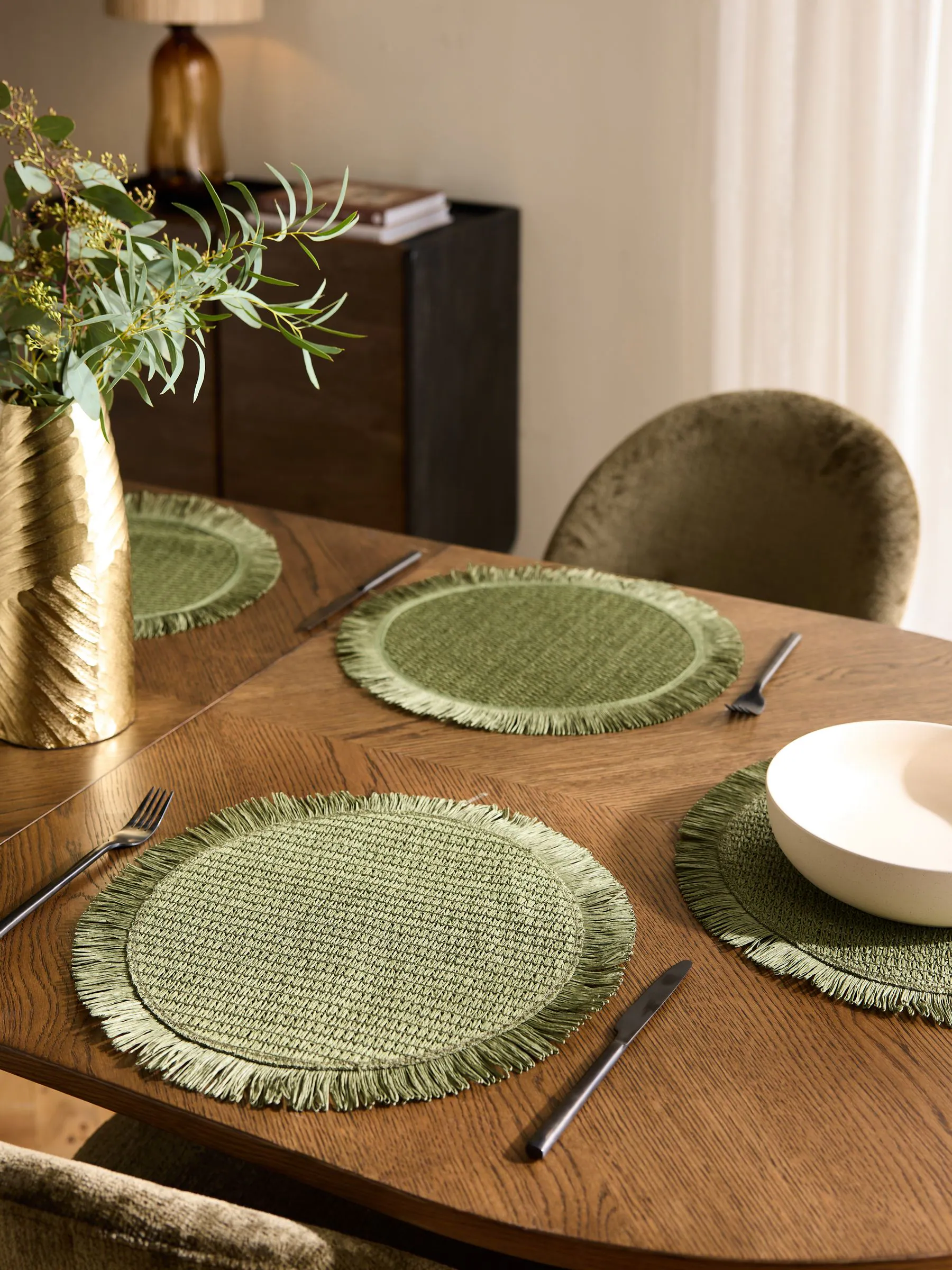 Set of 4 Fringe Weave Placemats