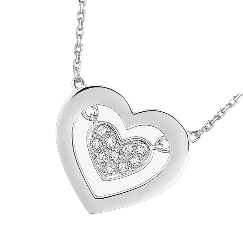 Collier Femme - Or 18 Carats - Diamant 0,05 Carats - Longueur : 42 cm