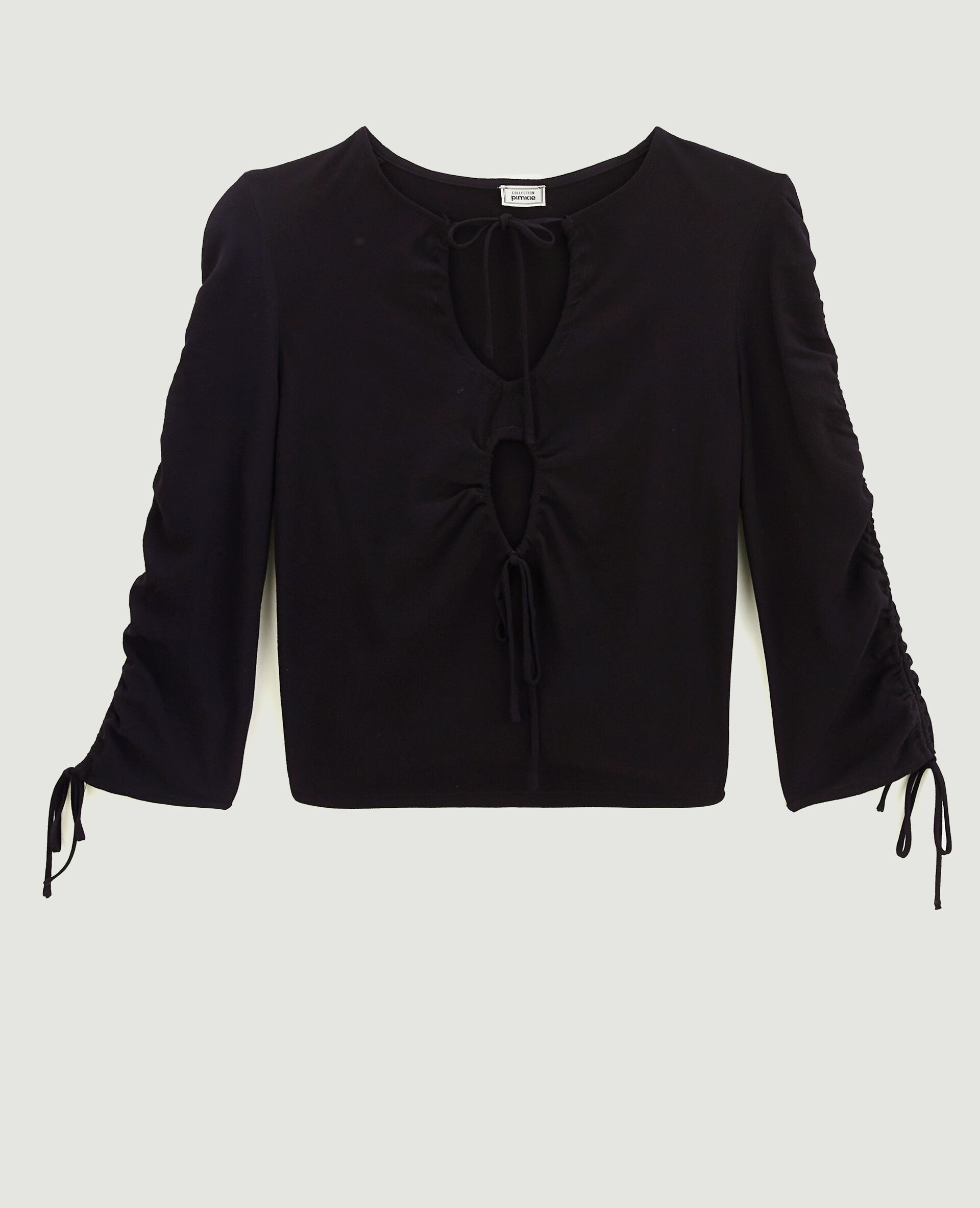 Top avec liens coulissants - Noir