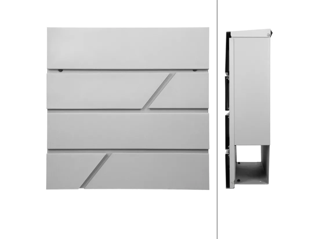 Boîte aux lettres murale gris clair avec 2 clés compartiment à journaux postale ML-DESIGN