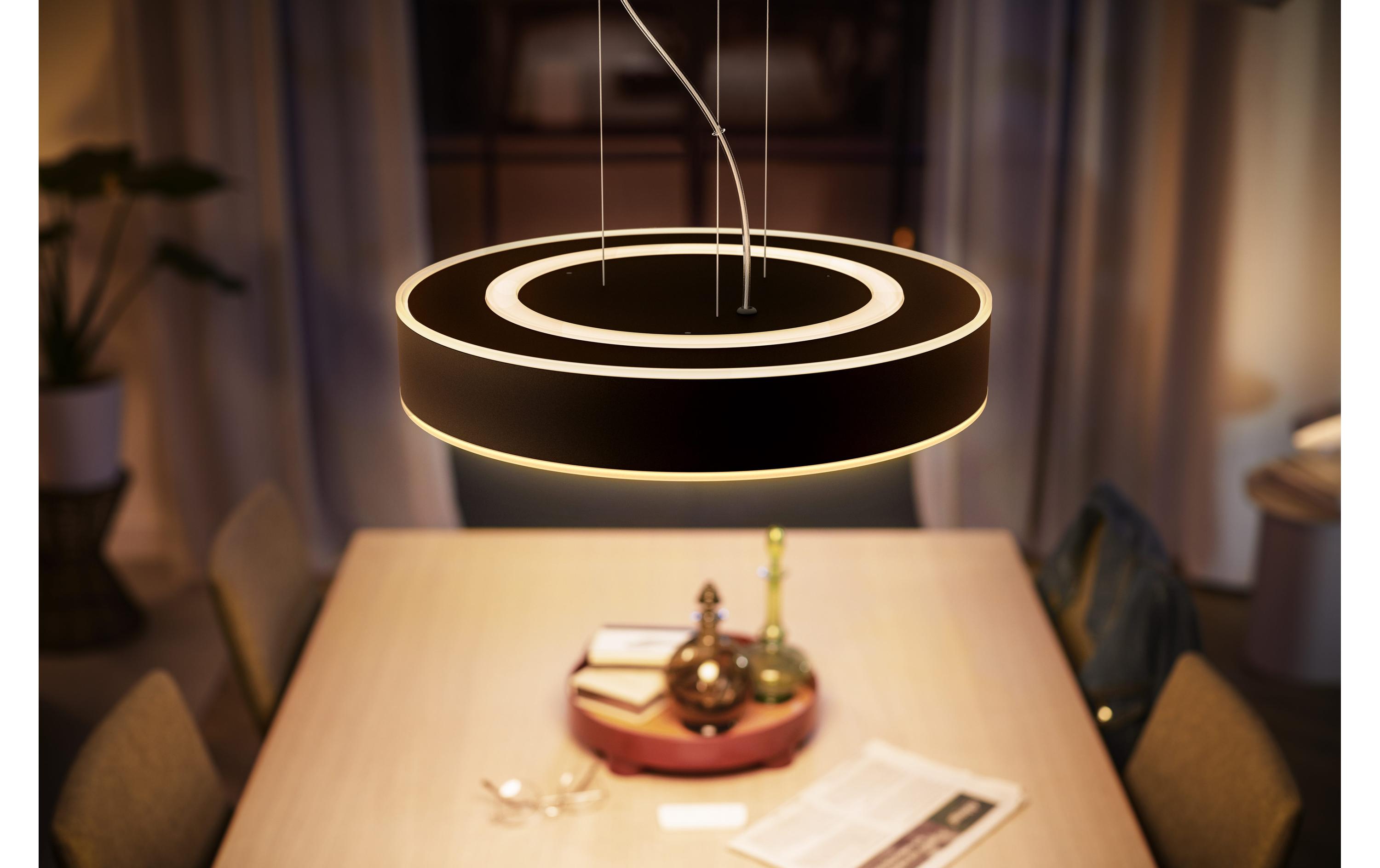 White Amb. Enrave Pendelleuchte schwarz 3300 lm + Dimmer<br>Pendellampe steuerbar mit Philips Hue
