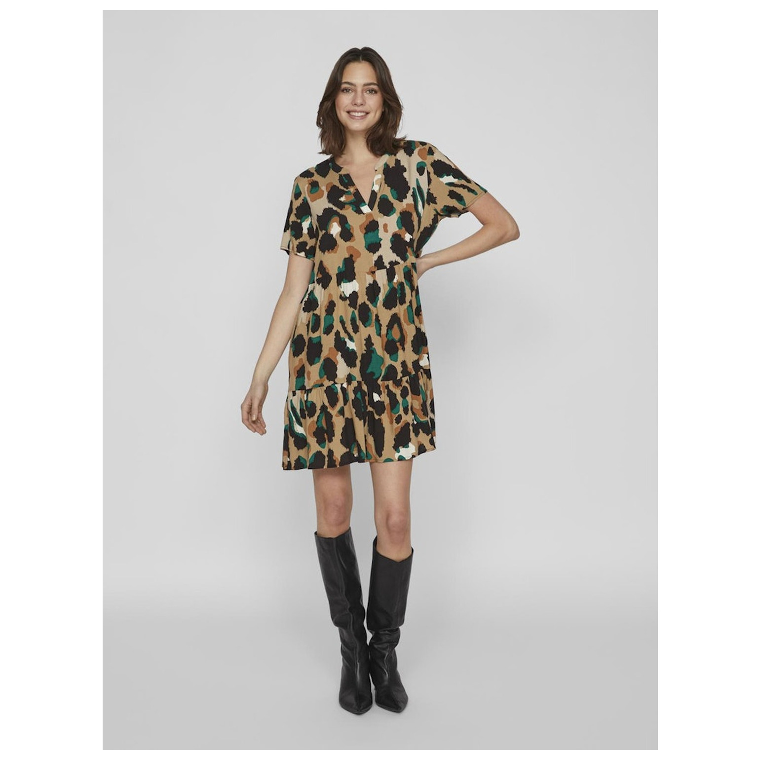 Vila VIPAYA V-NECK S/S DRESS - NOOS