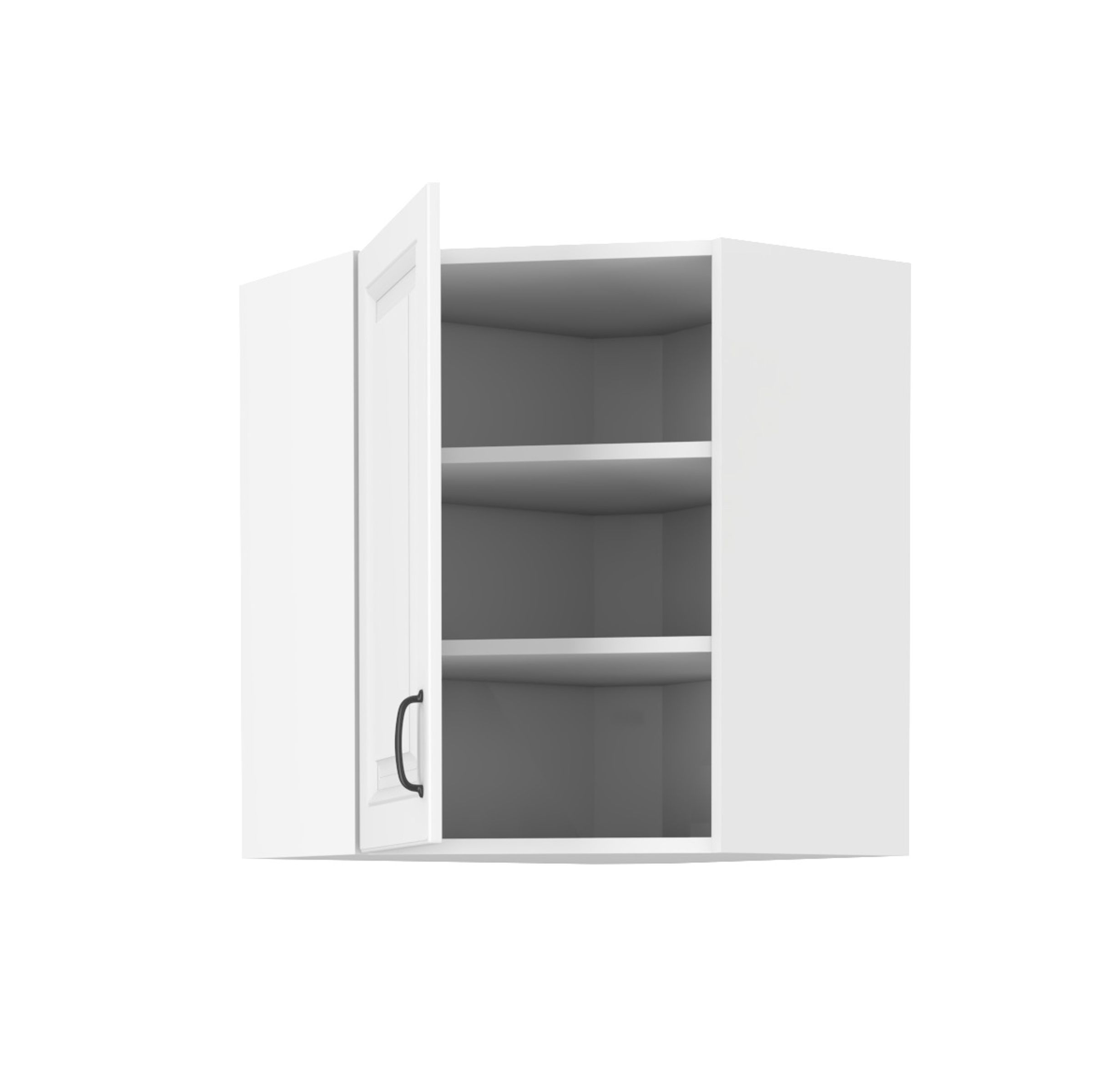 Eckhängeschrank 60x60 cm Stilo Weiss Küchenzeile Küchenblock Küche Landhaus
