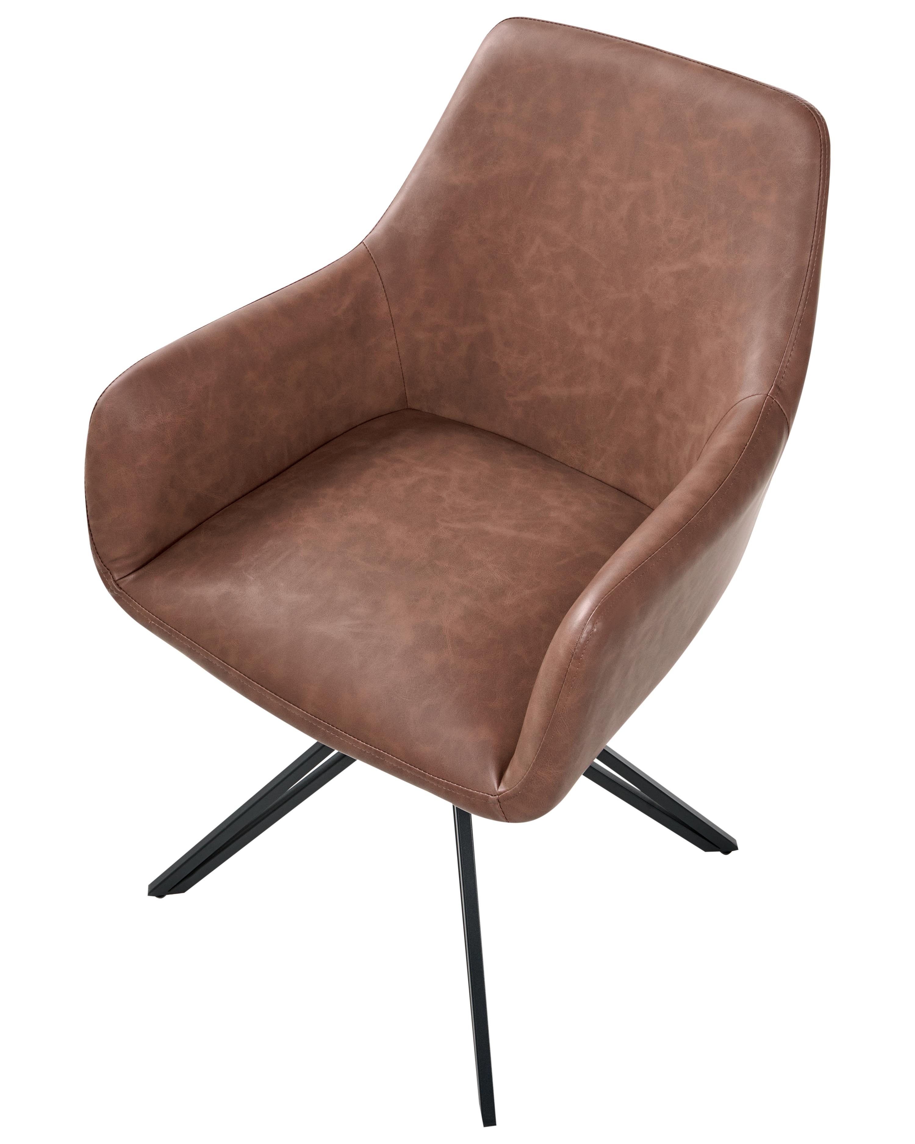 Set van 2 eetkamerstoelen SANSARC Kunstleer Bruin