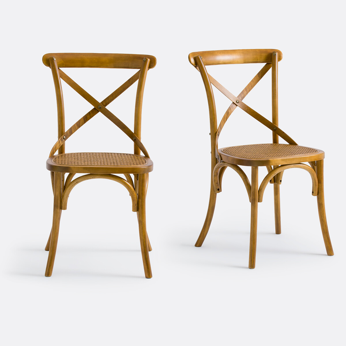 LA REDOUTE INTERIEURS<br>Conjunto de 2 cadeiras, madeira e rattan de cedro