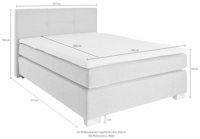 Jockenhöfer Gruppe Boxspringbett »Evita« inkl. Topper und Kissen, erhältlich in 140 & 180cm Breite