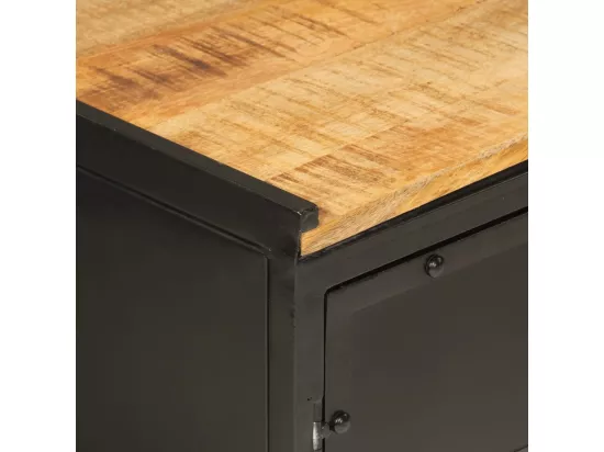 Armoire de lavabo de salle de bain fer et bois de manguier