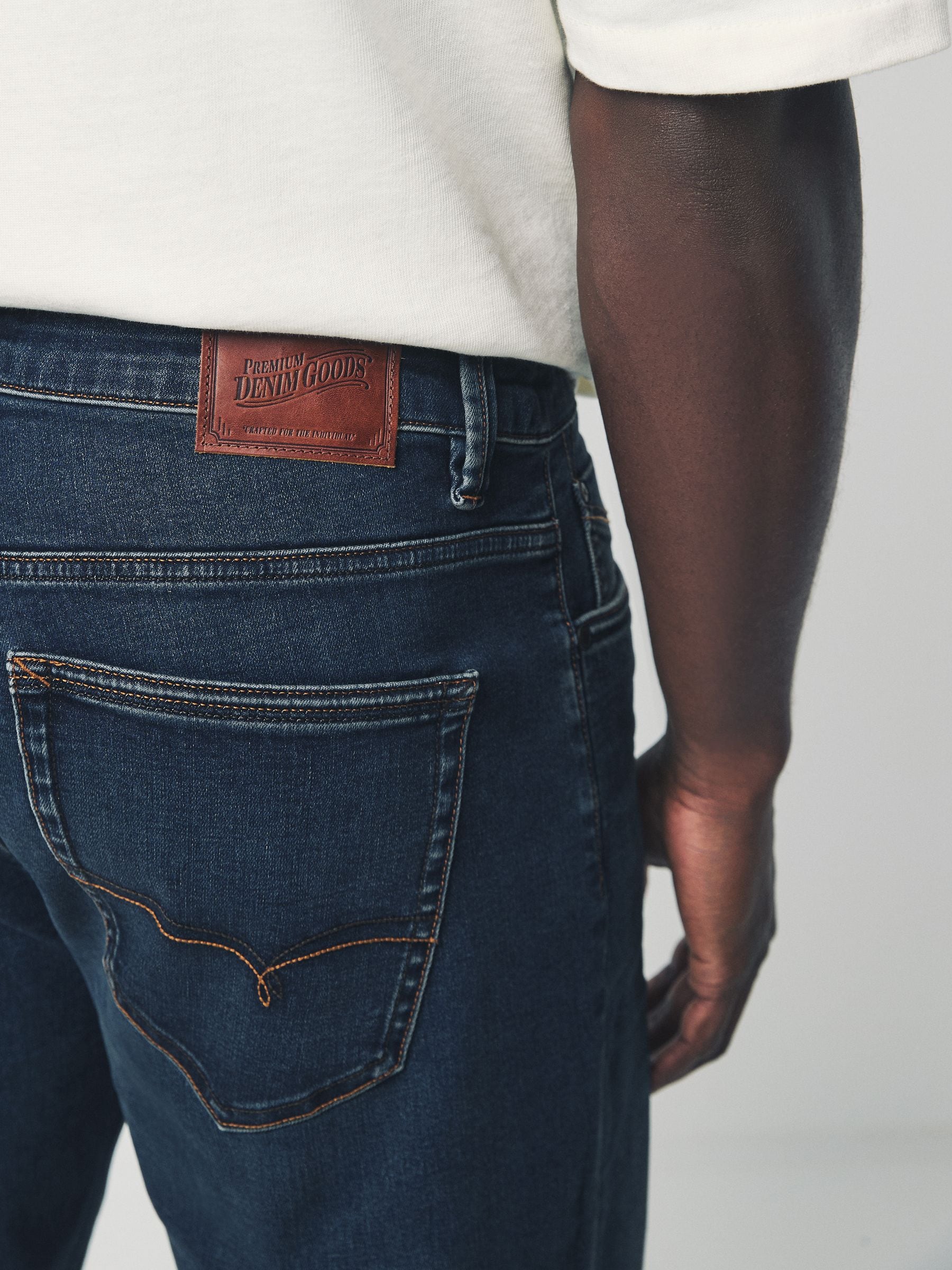 Blauw - Standaard toelopende pasvorm - Motionflex jeans