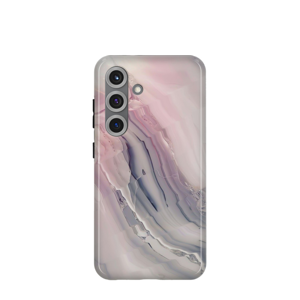 Samsung Galaxy S25 Hybrid (Kunststoff / Gummi) Hülle Marmor Marble 9 - Lila-Violett