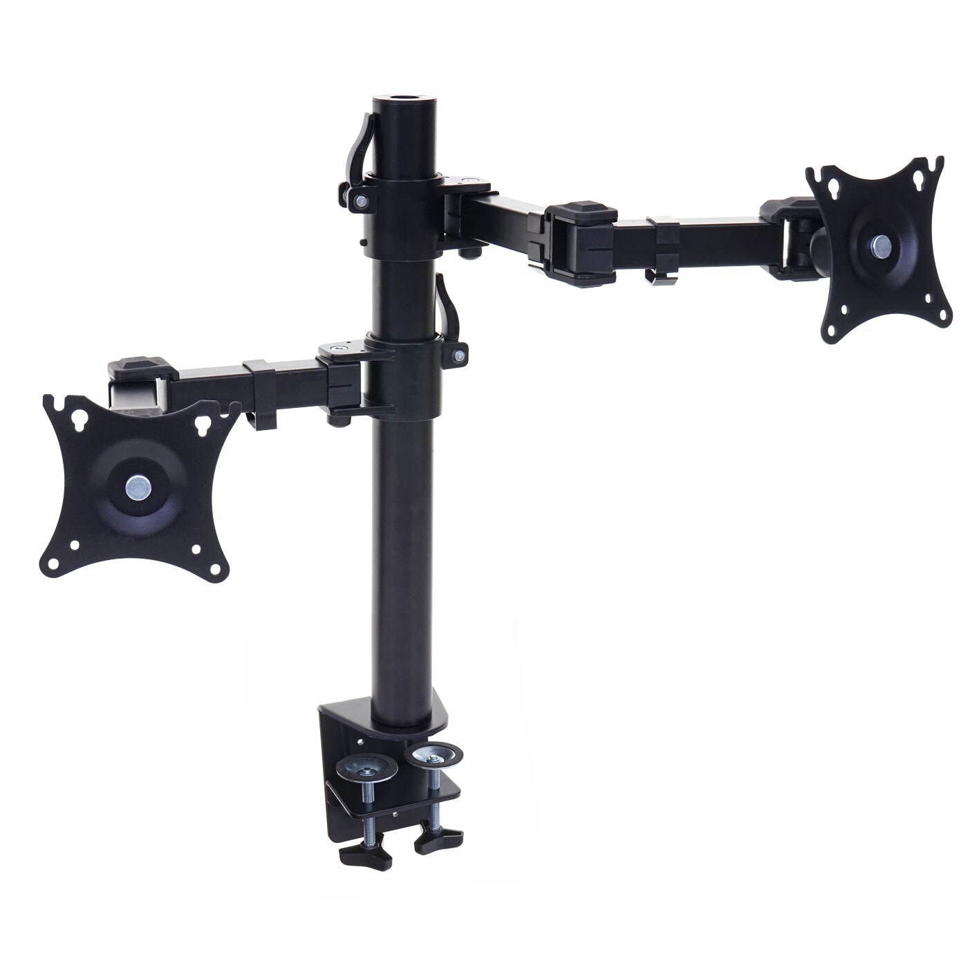 Monitorhalter MCW-D38, VESA bis 75x75/100x100mm schwenkbar neigbar drehbar bis 9kg ~ zweiarmig
