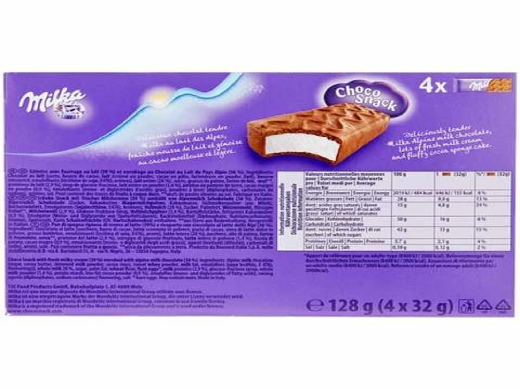 SNACK MILKA CHOCOLATE 4X32G