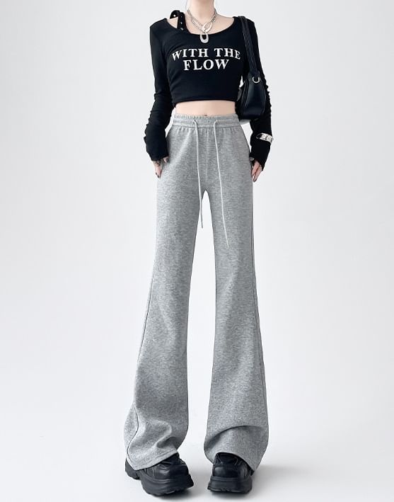 evanesce - Bootcut joggingbroek met trekkoord in de taille