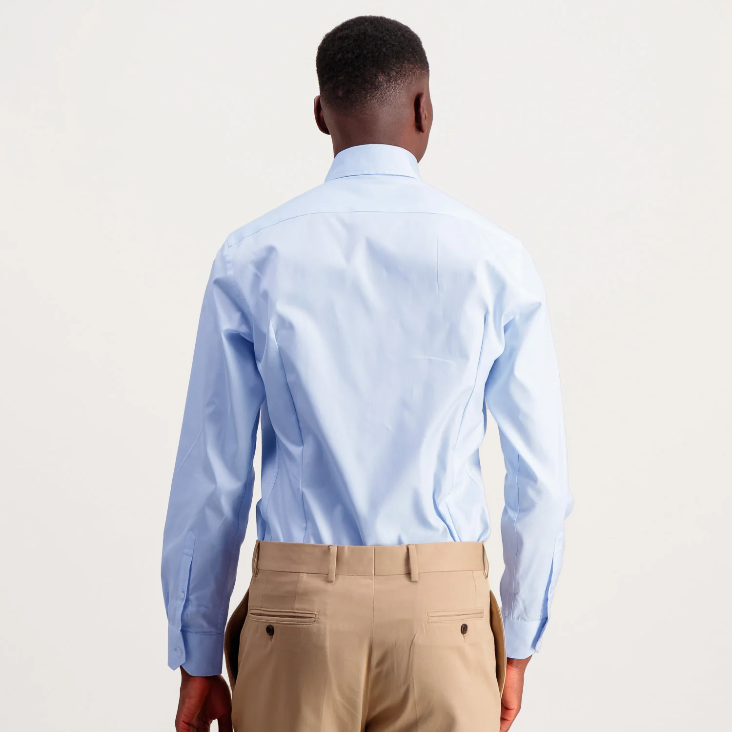 Fitted shirt in sky blue double-twisted Oxford