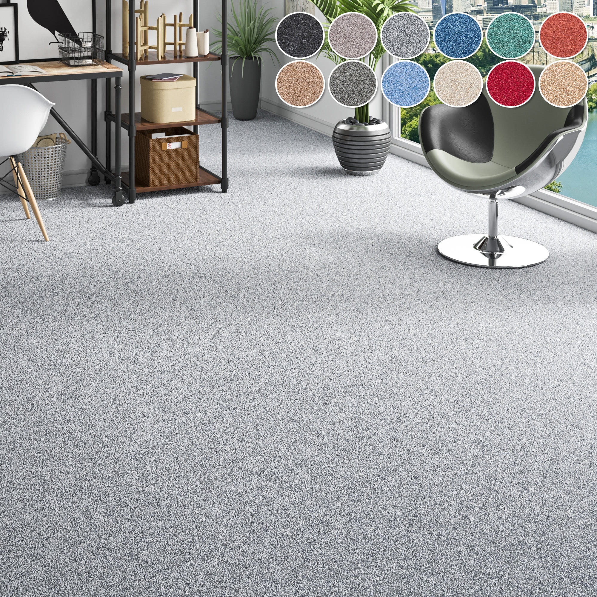 my home Teppichboden »Fortis, Schlinge, Made in Netherlands« rechteckig 5 mm Höhe meliert, Breite 400 cm, strapazierfähig, Wohnzimmer