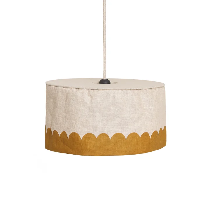 Nobodinoz - Vibes Lampenschirm, Ø 40 cm, Leinen, senf