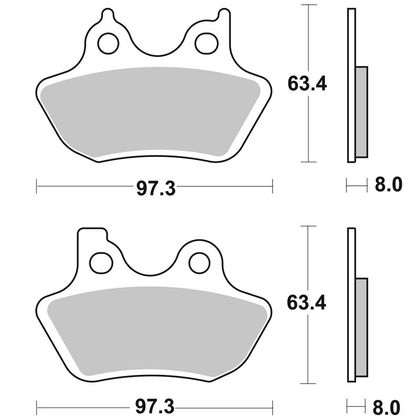 Plaquettes de freins SBS 826H.HS Sinter Métal Fritté Avant