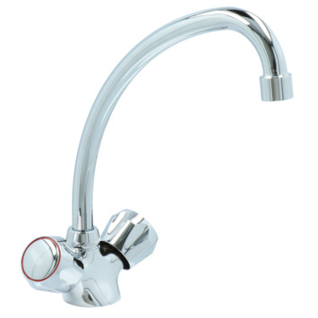 Handson Keukenkraan Thomas 2-knops Chroom met uitloop 235mm