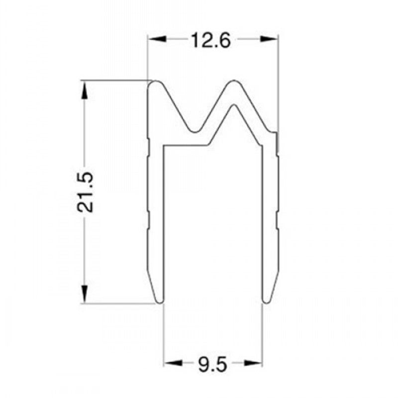 Penn Elcom 0581 aluminium sluitprofiel 21.5 x 12.6 x 9.5 mm