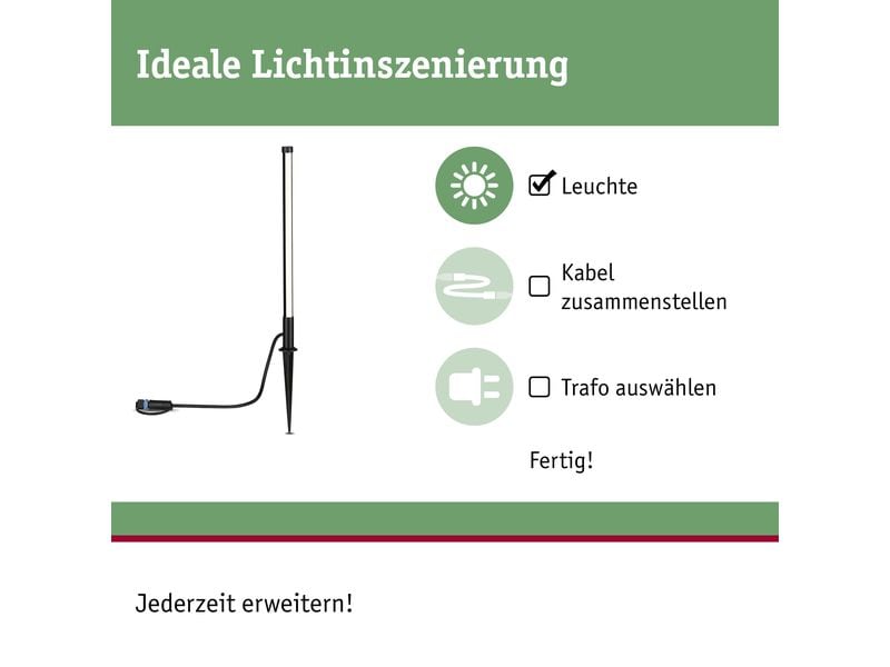 Paulmann Sockelleuchte Plug & Shine Poller 3000 K Stabartige Pollerleuchte