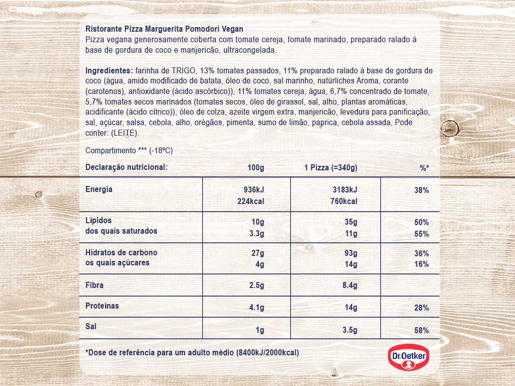 PIZZA RISTORANTE MARGHERITA VEGAN 340G