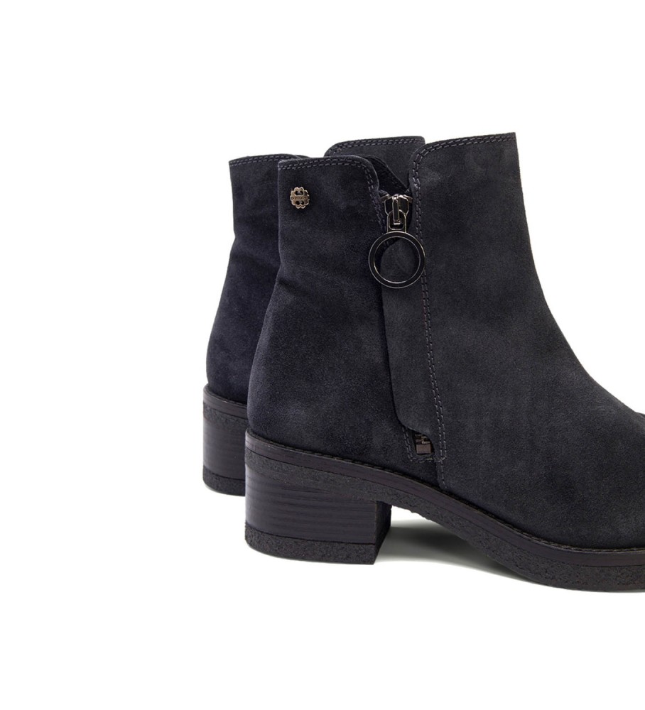 Botas de cano curto Porronet Poppy em couro preto - Salto de 5 cm -