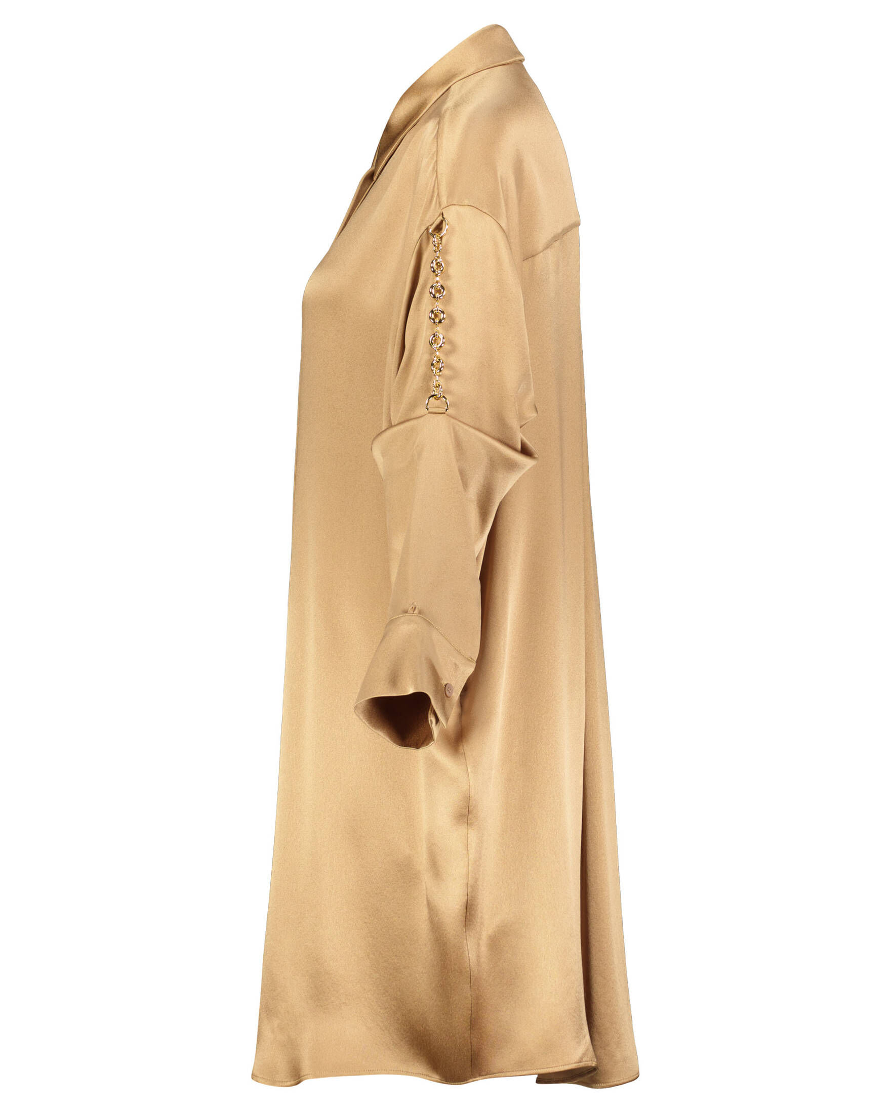 Loewe| Damen Hemdblusenkleid mit Kettendetail aus Seidensatin