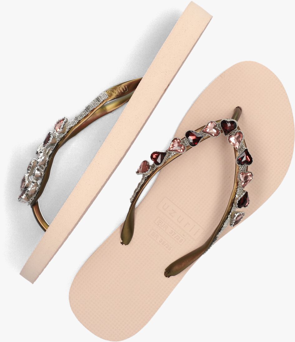 UZURII beige uzurii teenslippers heart bronze