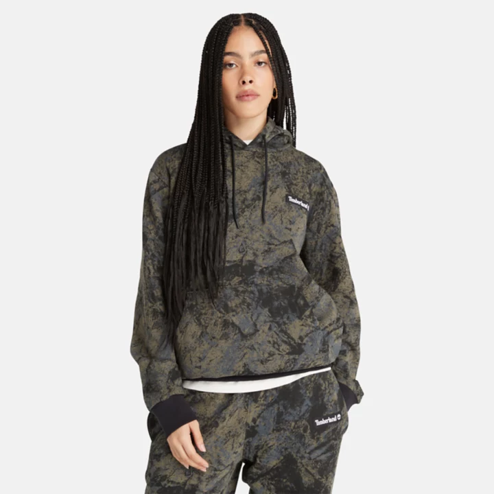Moletom com capuz unissex estampado em camuflagem.