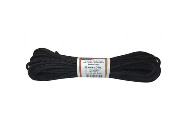 BRAIDED POLYAMIDE ROPE BLACK 2MM/25M